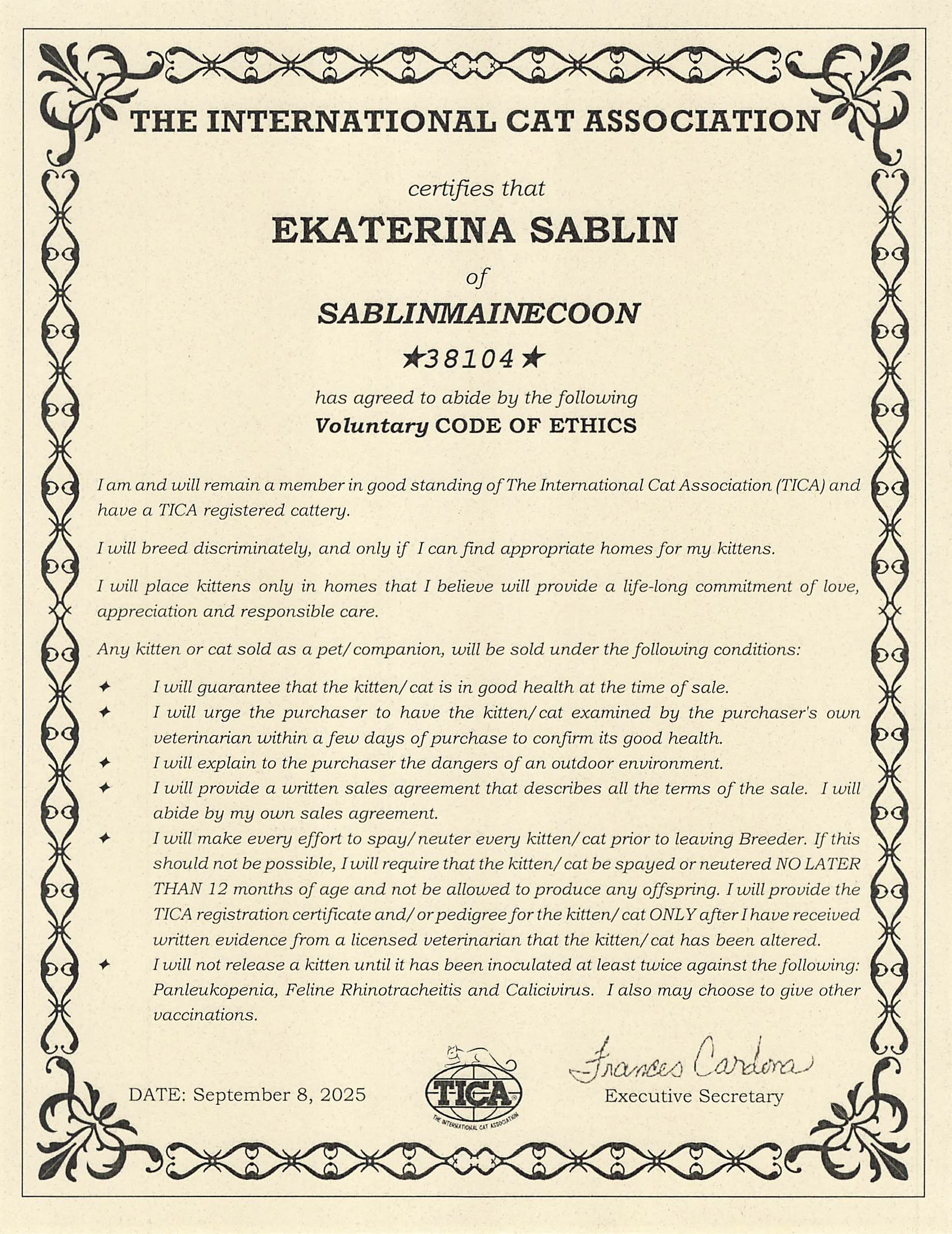 Voluntary CODE OF ETHICS